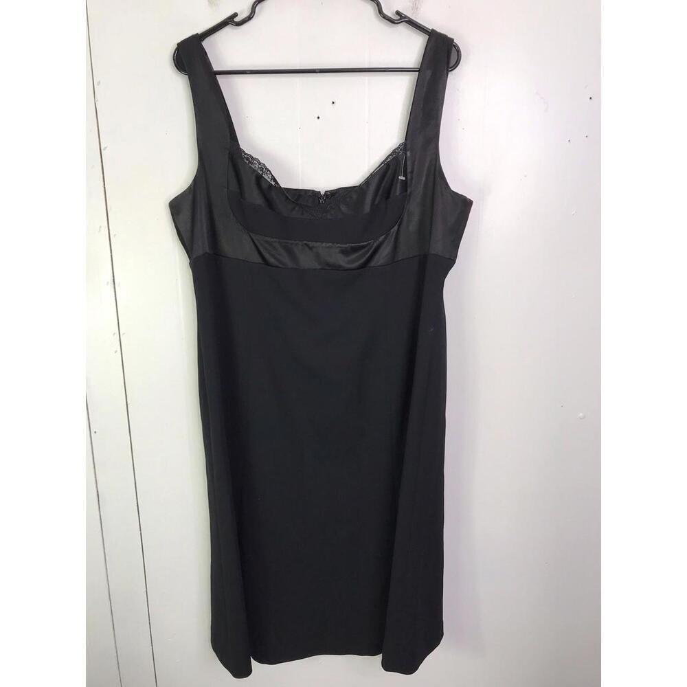 Bloomingdales Dress Womens 16 Babydoll Y2K 90s Formal Mini Retro Pin Up Black